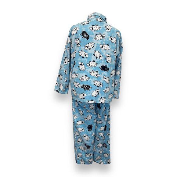 PJ Studio Women’s XL Cotton Flannel Blue Sheep Print Pajama Set - Picture 3 of 10